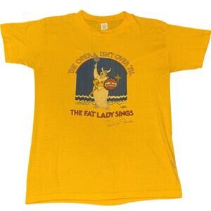 Vintage 70s Washington Bullets 1978 Fat Lady Sings NBA Single Stitch Shirt L